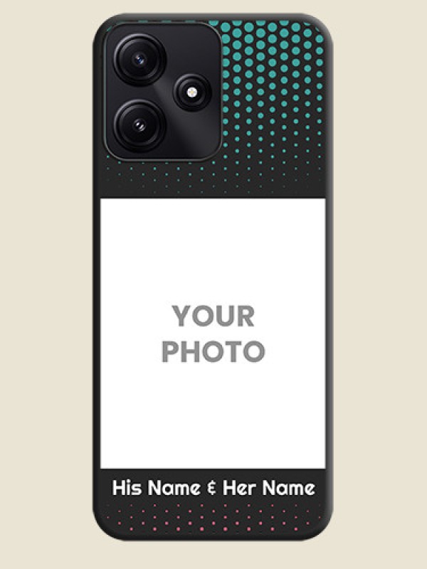 Custom Faded Dots with Grunge Photo Frame and Text on Space Black Custom Soft Matte Phone Cases - Poco M6 Pro 5G - alternate view