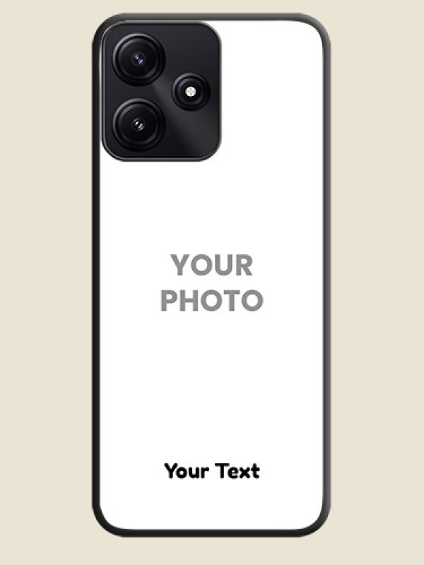 Custom Full Single Pic Upload With Text On Space Black Personalized Soft Matte Phone Covers - Poco M6 Pro 5G - alternate view
