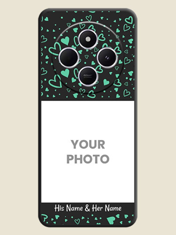 Custom Sea Green Indefinite Love Pattern on Photo On Space Black Custom Soft Matte Mobile Back Cover - Poco M7 5G - alternate view