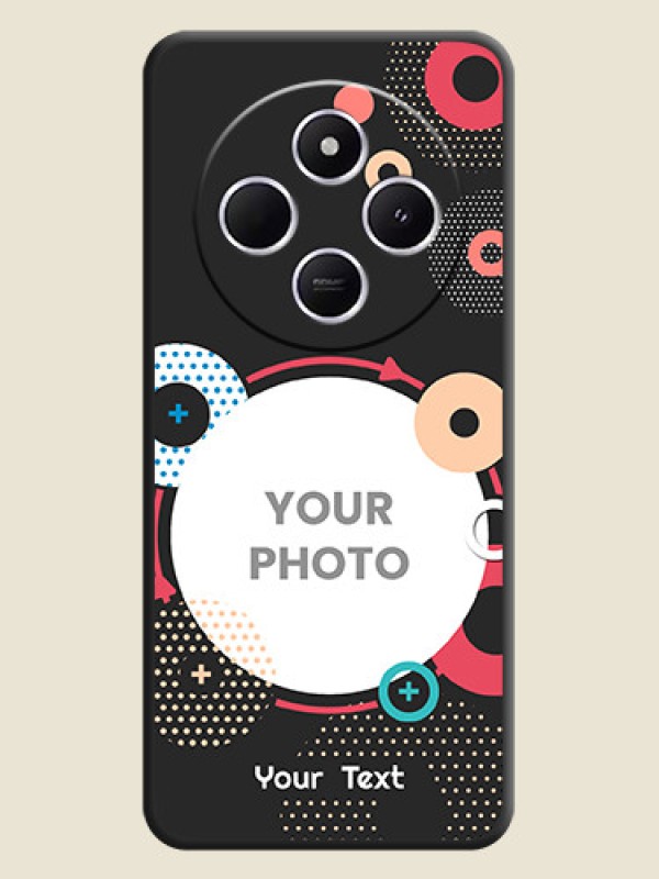Custom Multicoloured Round Image On Space Black Custom Soft Matte Mobile Back Cover - Poco M7 5G - alternate view