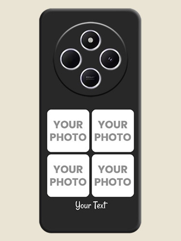 Custom Floral Art with 6 Image Holder on Photo On Space Black Custom Soft Matte Mobile Back Cover - Poco M7 5G - alternate view