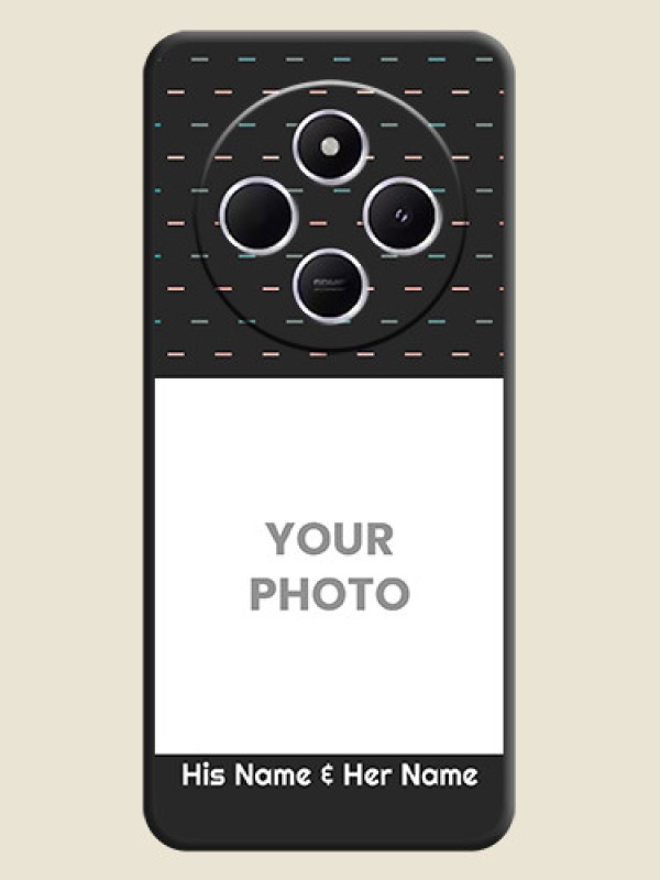 Custom Line Pattern Design with Text On Space Black Custom Soft Matte Mobile Back Cover - Poco M7 5G - alternate view