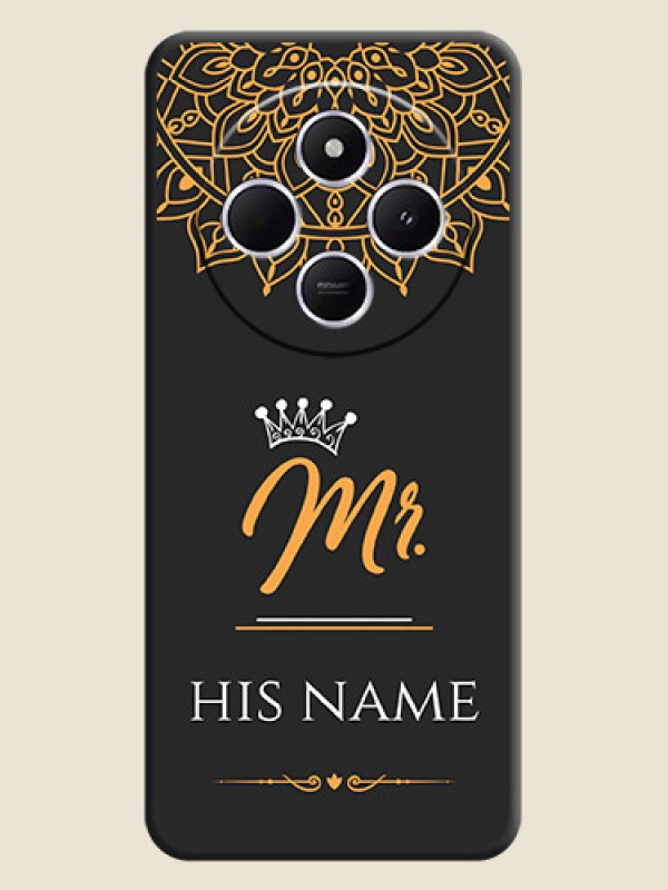 Custom Mr Name with Floral Design On Space Black Custom Soft Matte Mobile Back Cover - Poco M7 5G - alternate view