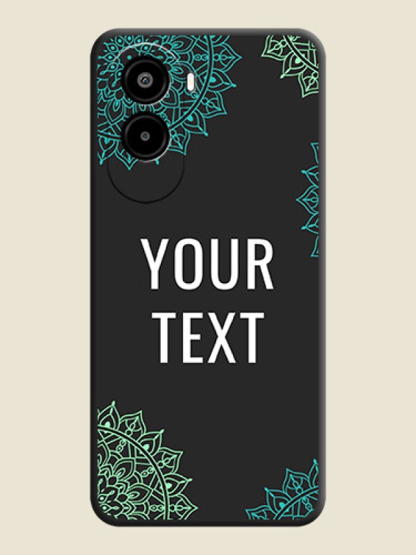 Custom Your Name with Floral Design On Space Black Custom Soft Matte Mobile Back Cover - Poco M7 Plus 5G - alternate view