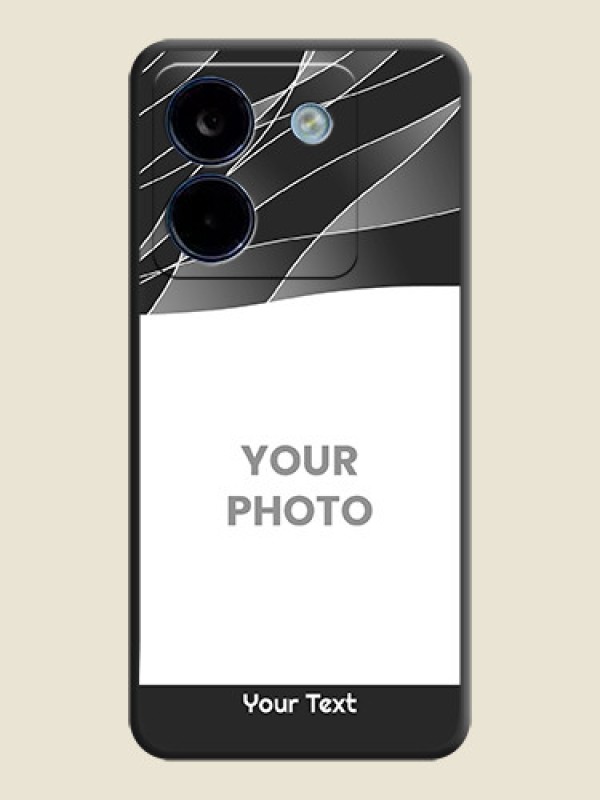 Custom Mixed Wave Lines on Photo On Space Black Custom Soft Matte Mobile Back Cover - Poco M7 Pro 5G - alternate view