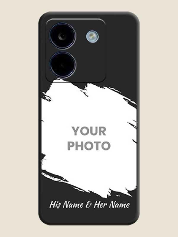 Custom Grunge Brush Strokes on Photo On Space Black Custom Soft Matte Mobile Back Cover - Poco M7 Pro 5G - alternate view