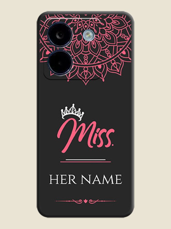 Custom Mrs Name with Floral Design On Space Black Custom Soft Matte Mobile Back Cover - Poco M7 Pro 5G - alternate view
