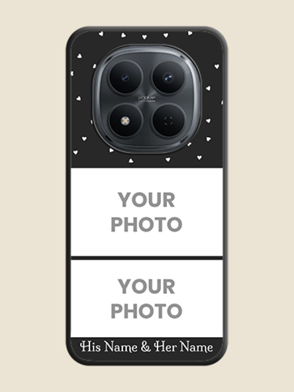 Custom Miniature Love Symbols with Name On Space Black Custom Soft Matte Mobile Back Cover - Poco M8 5G - alternate view