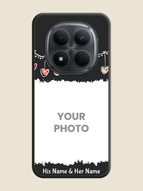 Custom Pink Love Hangings with Name On Space Black Custom Soft Matte Mobile Back Cover - Poco M8 5G - alternate view