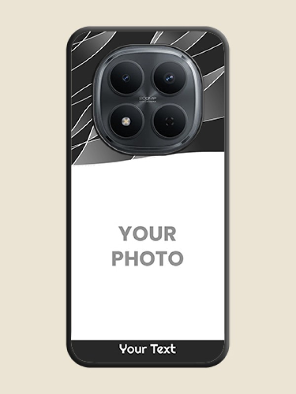 Custom Mixed Wave Lines on Photo On Space Black Custom Soft Matte Mobile Back Cover - Poco M8 5G - alternate view