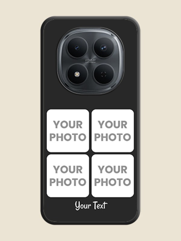 Custom Floral Art with 6 Image Holder on Photo On Space Black Custom Soft Matte Mobile Back Cover - Poco M8 5G - alternate view