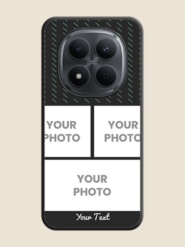 Custom Cross Dotted Pattern with 2 Image Holder On Space Black Custom Soft Matte Mobile Back Cover - Poco M8 5G - alternate view