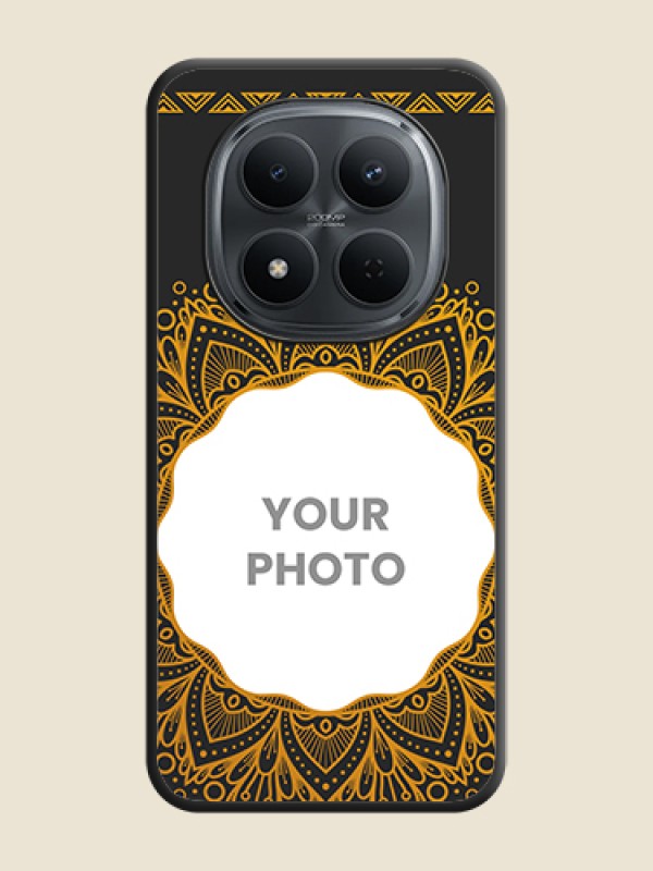 Custom Round Image with Floral Design On Space Black Custom Soft Matte Mobile Back Cover - Poco M8 5G - alternate view