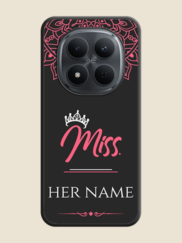 Custom Mrs Name with Floral Design On Space Black Custom Soft Matte Mobile Back Cover - Poco M8 5G - alternate view
