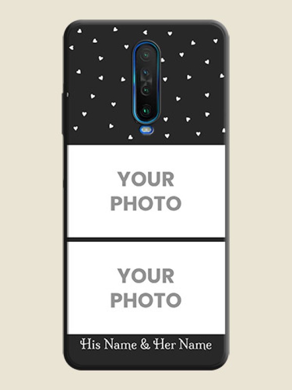 Custom Miniature Love Symbols with Name on Space Black Custom Soft Matte Back Cover - Poco X2 - alternate view