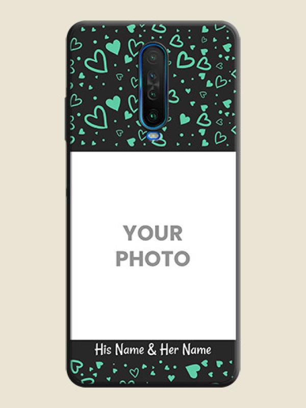 Custom Sea Green Indefinite Love Pattern - Photo on Space Black Soft Matte Mobile Cover - Poco X2 - alternate view