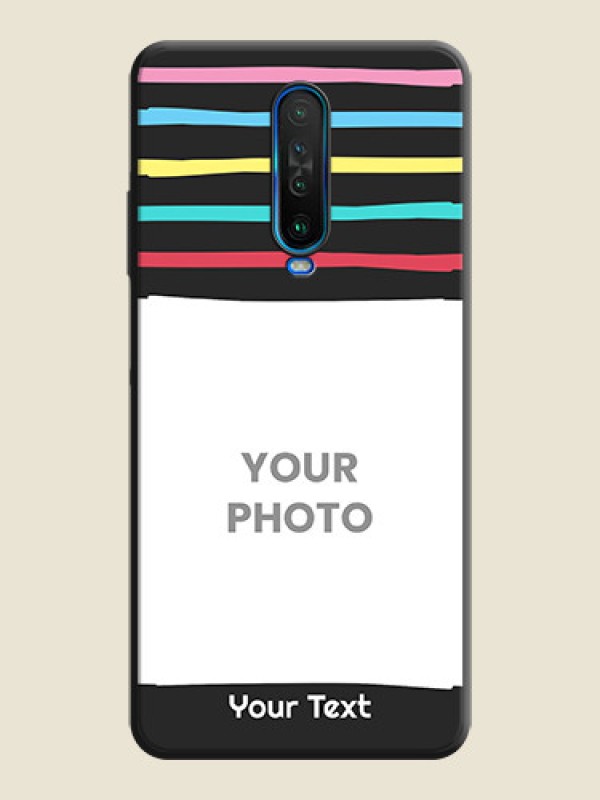 Custom Multicolor Lines with Image on Space Black Personalized Soft Matte Phone Covers - Poco X2 - alternate view