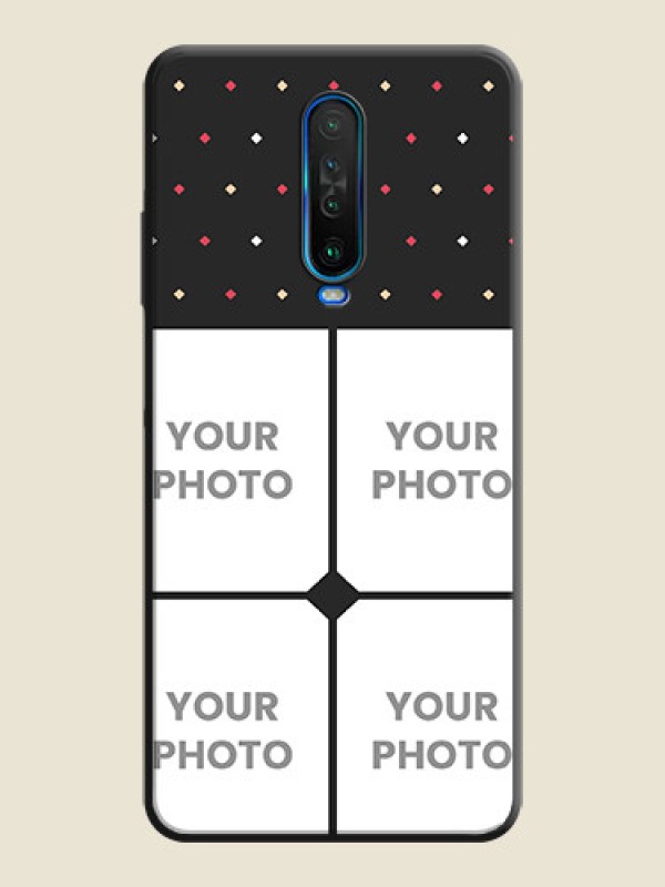 Custom Multicolor Dotted Pattern with 4 Image Holder on Space Black Custom Soft Matte Phone Cases - Poco X2 - alternate view