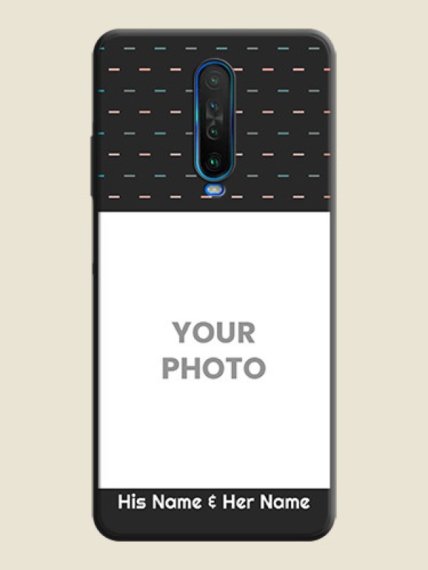 Custom Line Pattern Design with Text on Space Black Custom Soft Matte Phone Back Cover - Poco X2 - alternate view