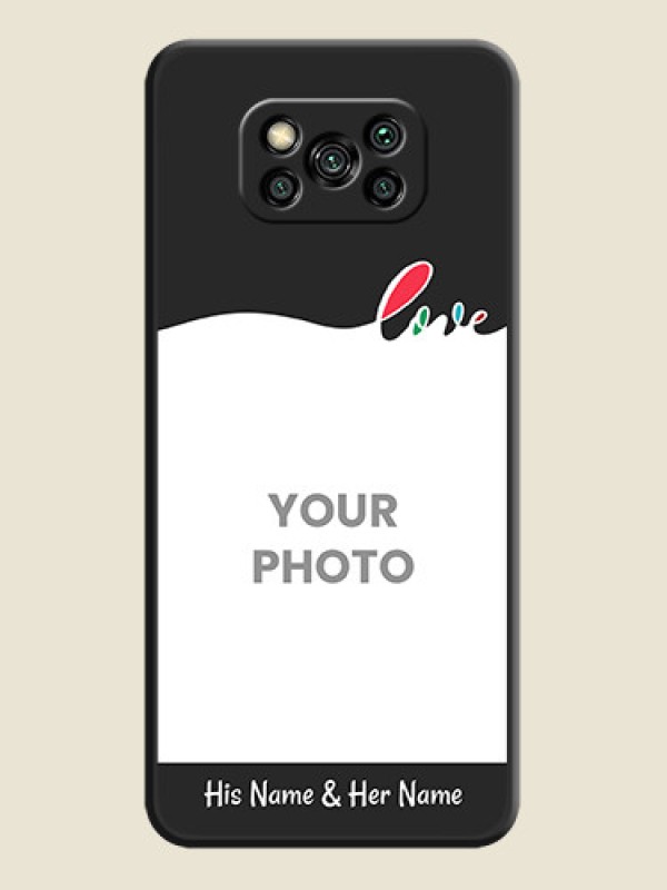 Custom Fall in Love Pattern with Picture on Photo on Space Black Soft Matte Mobile Case - Poco X3 Pro - alternate view
