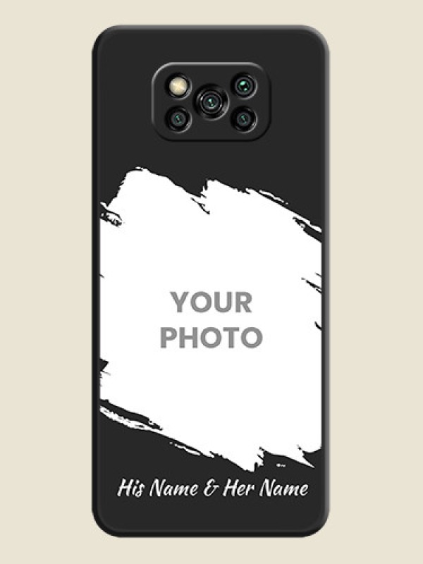 Custom Grunge Brush Strokes on Photo on Space Black Soft Matte Back Cover - Poco X3 Pro - alternate view