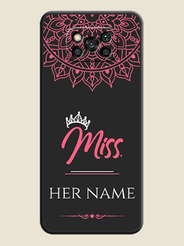 Custom Mrs Name with Floral Design on Space Black Personalized Soft Matte Phone Covers - Poco X3 Pro - alternate view