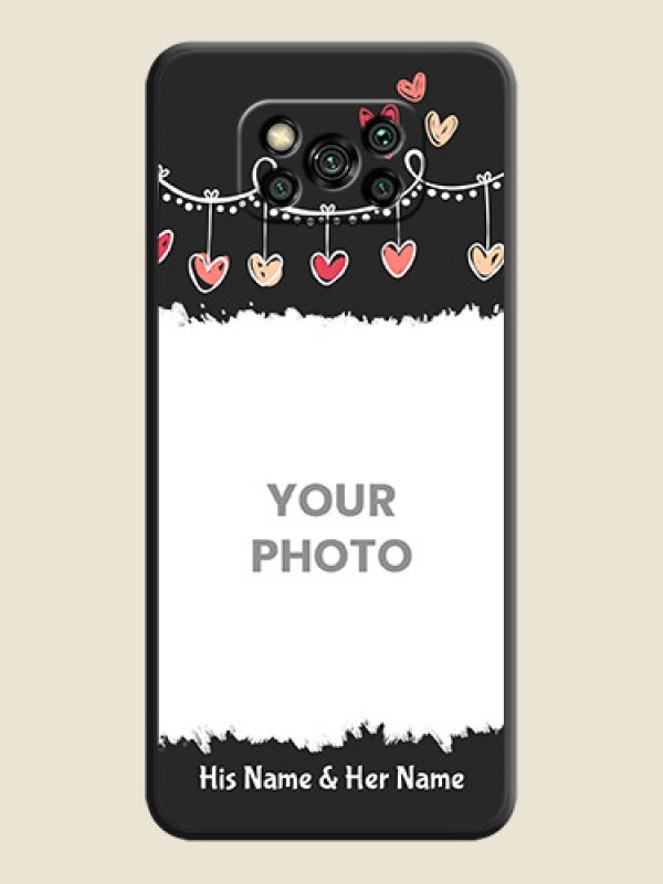 Custom Pink Love Hangings with Name on Space Black Custom Soft Matte Phone Cases - Poco X3 - alternate view