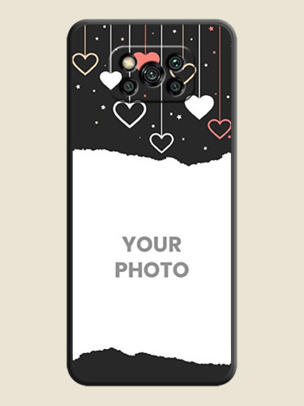Custom Love Hangings with Splash Wave Picture on Space Black Custom Soft Matte Phone Back Cover - Poco X3 - alternate view