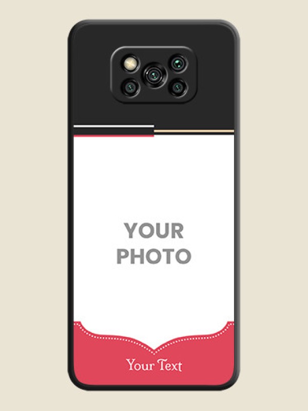 Custom Classic Plain Design with Name on Photo on Space Black Soft Matte Phone Cover - Poco X3 - alternate view