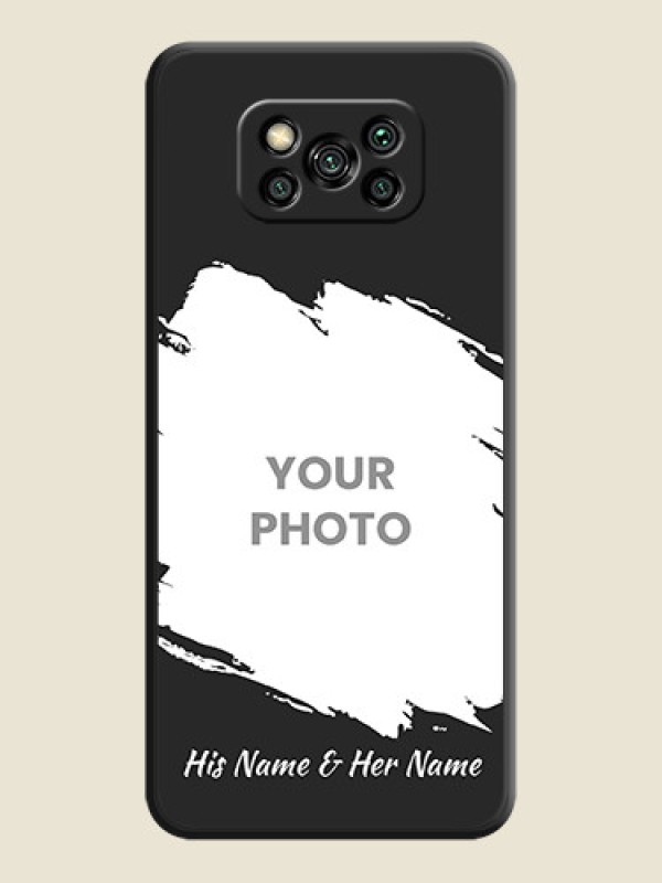 Custom Grunge Brush Strokes on Photo on Space Black Soft Matte Back Cover - Poco X3 - alternate view