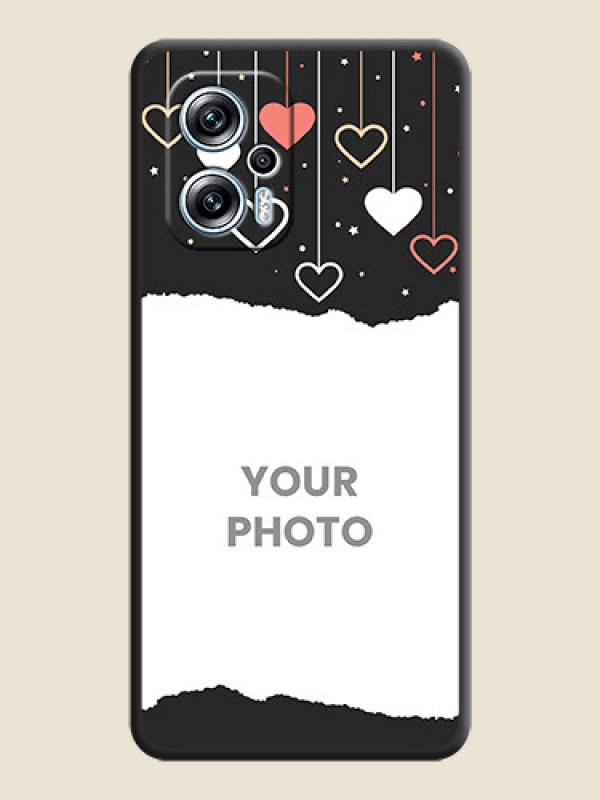 Custom Love Hangings with Splash Wave Picture on Space Black Custom Soft Matte Phone Back Cover - Poco X4 Gt 5G - alternate view