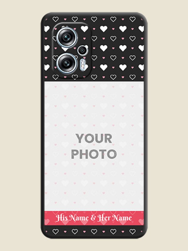 Custom White Color Love Symbols with Text Design on Photo on Space Black Soft Matte Phone Cover - Poco X4 Gt 5G - alternate view