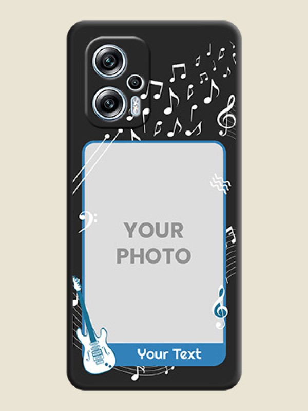 Custom Musical Theme Design with Text on Photo on Space Black Soft Matte Mobile Case - Poco X4 Gt 5G - alternate view