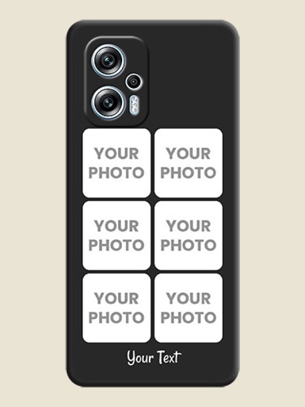 Custom Floral Art with 6 Image Holder on Photo on Space Black Soft Matte Mobile Case - Poco X4 Gt 5G - alternate view