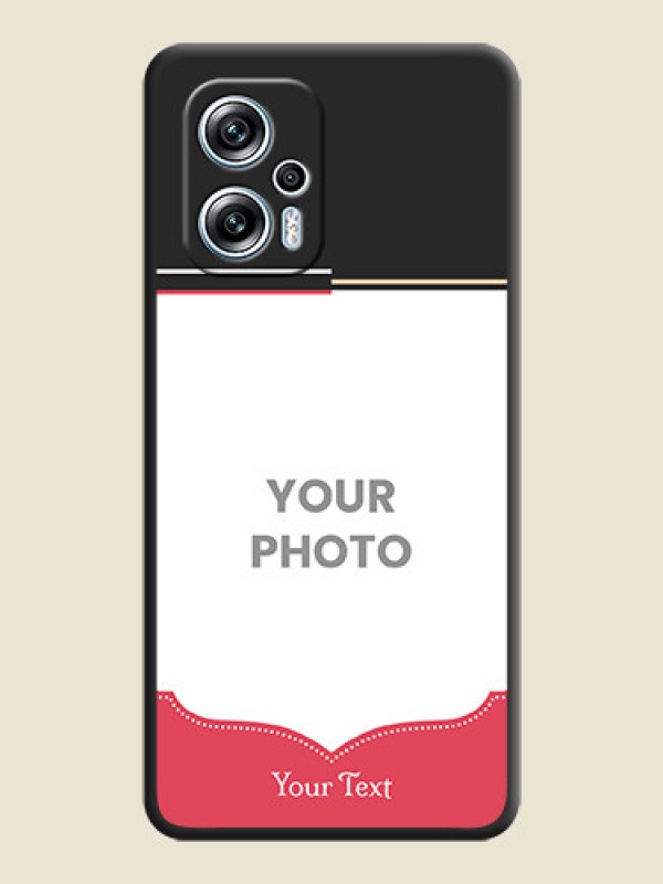 Custom Classic Plain Design with Name on Photo on Space Black Soft Matte Phone Cover - Poco X4 Gt 5G - alternate view