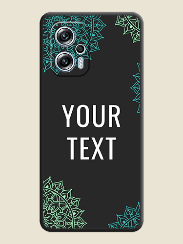 Custom Your Name with Floral Design on Space Black Custom Soft Matte Back Cover - Poco X4 Gt 5G - alternate view