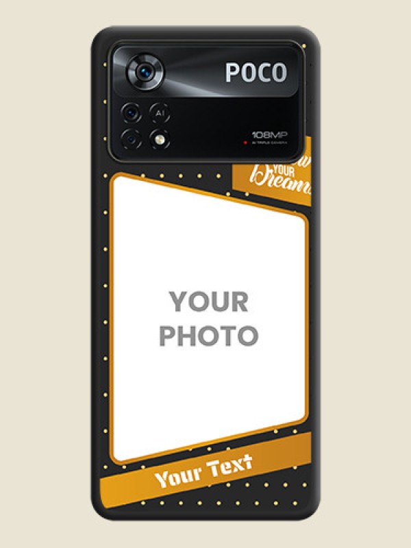 Custom Follow Your Dreams with White Dots on Space Black Custom Soft Matte Phone Cases - Poco X4 Pro 5G - alternate view