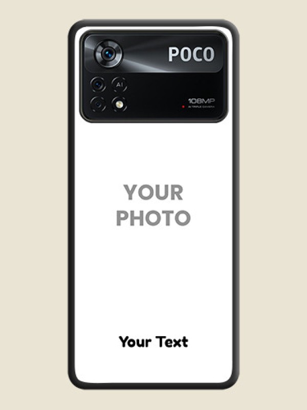 Custom Full Single Pic Upload With Text On Space Black Personalized Soft Matte Phone Covers -Poco X4 Pro 5G - alternate view
