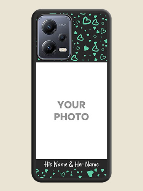 Custom Sea Green Indefinite Love Pattern on Photo on Space Black Soft Matte Mobile Cover - Poco X5 5G - alternate view
