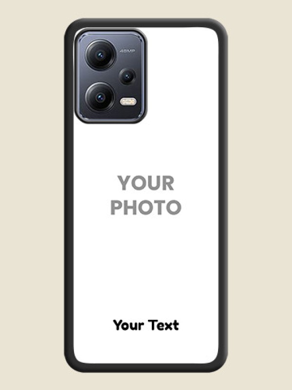 Custom Full Single Pic Upload With Text On Space Black Personalized Soft Matte Phone Covers -Poco X5 5G - alternate view