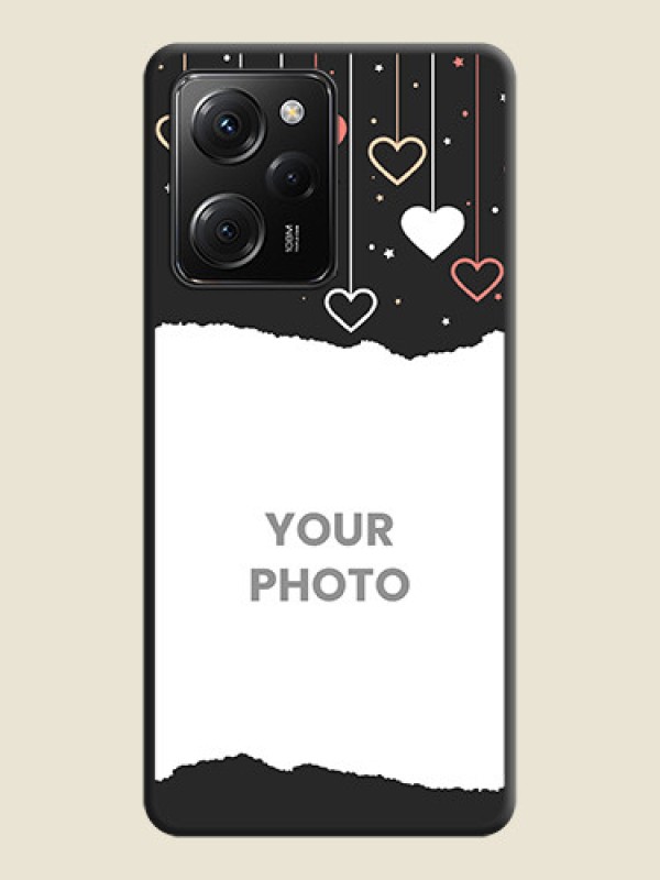Custom Love Hangings with Splash Wave Picture on Space Black Custom Soft Matte Phone Back Cover -Poco X5 Pro 5G - alternate view