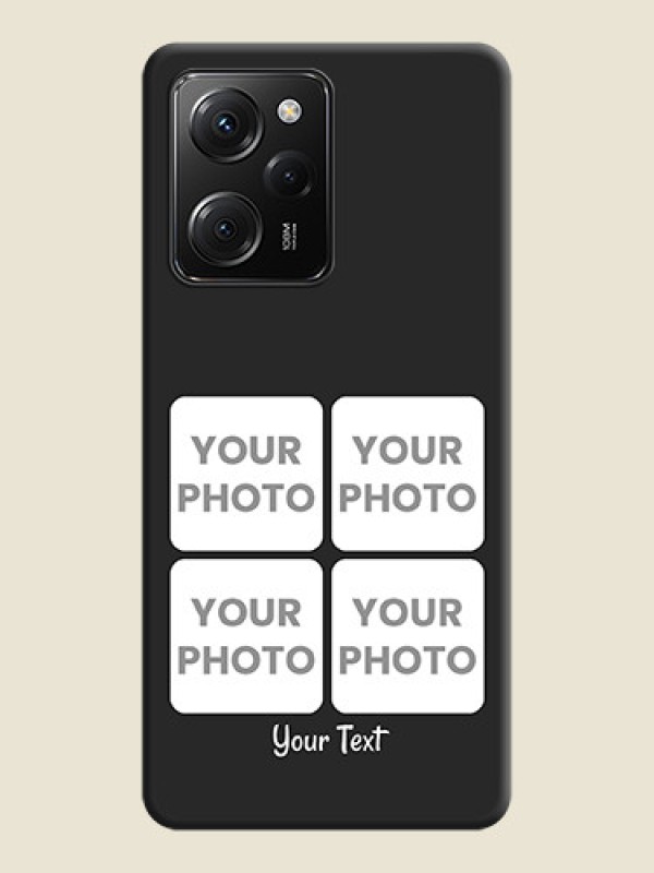 Custom Floral Art with 6 Image Holder - Photo on Space Black Soft Matte Mobile Case -Poco X5 Pro 5G - alternate view