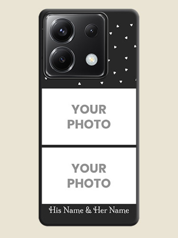 Custom Miniature Love Symbols with Name on Space Black Custom Soft Matte Back Cover - Poco X6 5G - alternate view