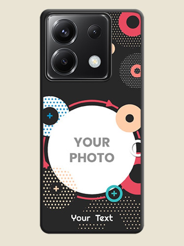 Custom Multicoloured Round Image on Personalised Space Black Soft Matte Cases - Poco X6 5G - alternate view