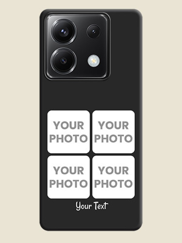 Custom Floral Art with 6 Image Holder - Photo on Space Black Soft Matte Mobile Case - Poco X6 5G - alternate view