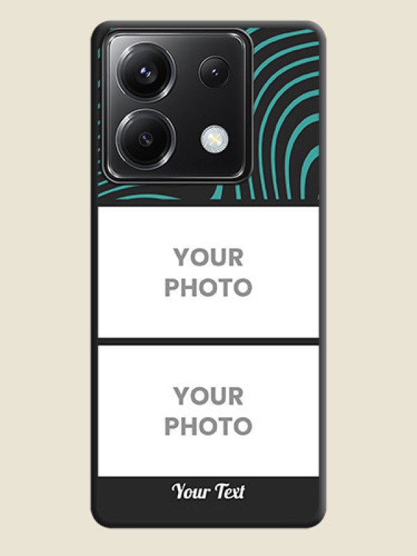 Custom Wave Pattern with 2 Image Holder on Space Black Personalized Soft Matte Phone Covers - Poco X6 5G - alternate view