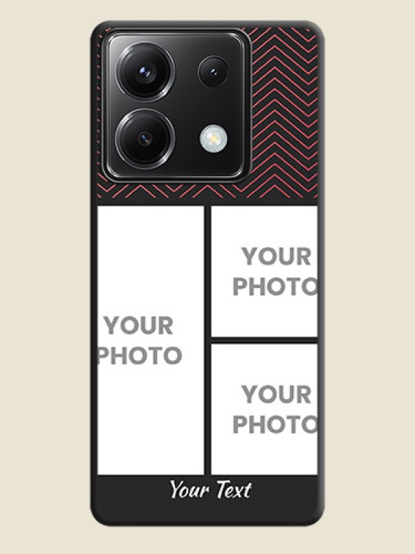 Custom Wave Pattern with 3 Image Holder on Space Black Custom Soft Matte Back Cover - Poco X6 5G - alternate view