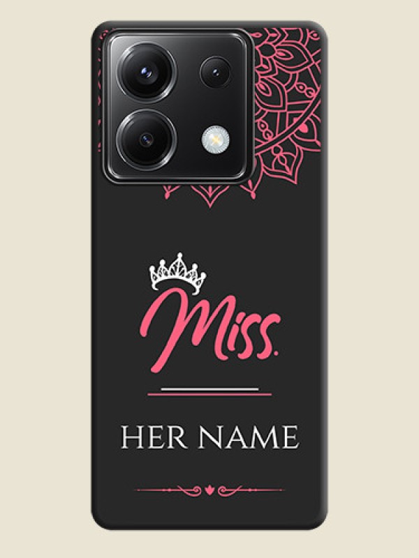 Custom Mrs Name with Floral Design on Space Black Personalized Soft Matte Phone Covers - Poco X6 5G - alternate view