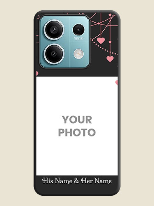 Custom Pink Love Hangings with Text on Space Black Custom Soft Matte Back Cover - Poco X6 Neo 5G - alternate view