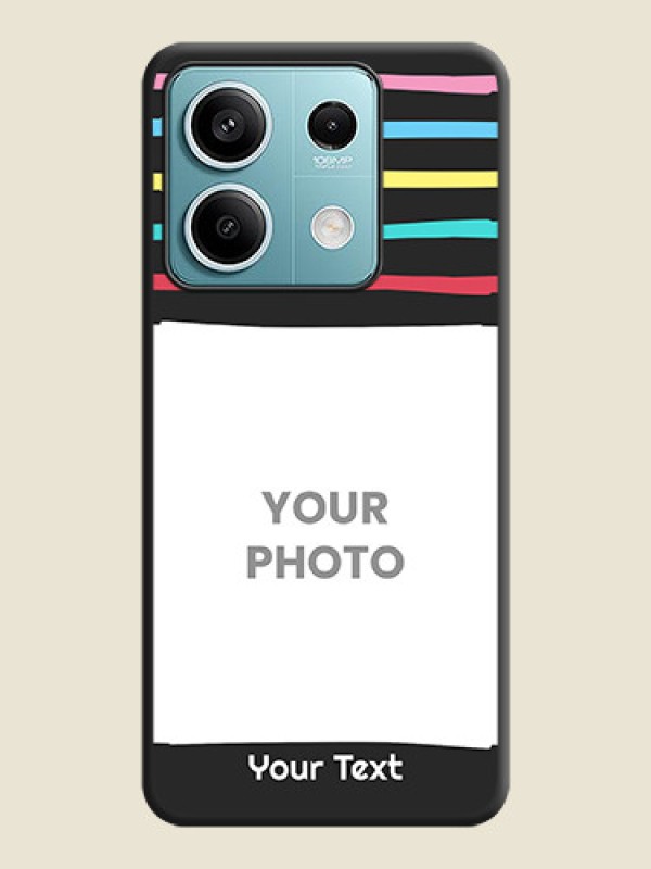 Custom Multicolor Lines with Image on Space Black Personalized Soft Matte Phone Covers - Poco X6 Neo 5G - alternate view